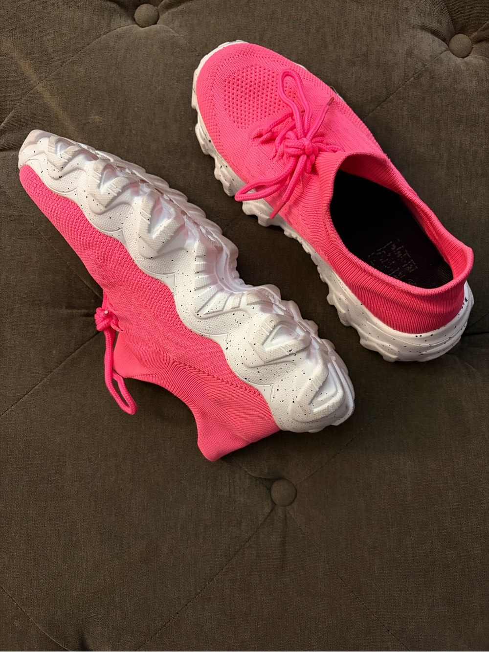 Women’s Pink Knit Slip-On Athletic Sneakers